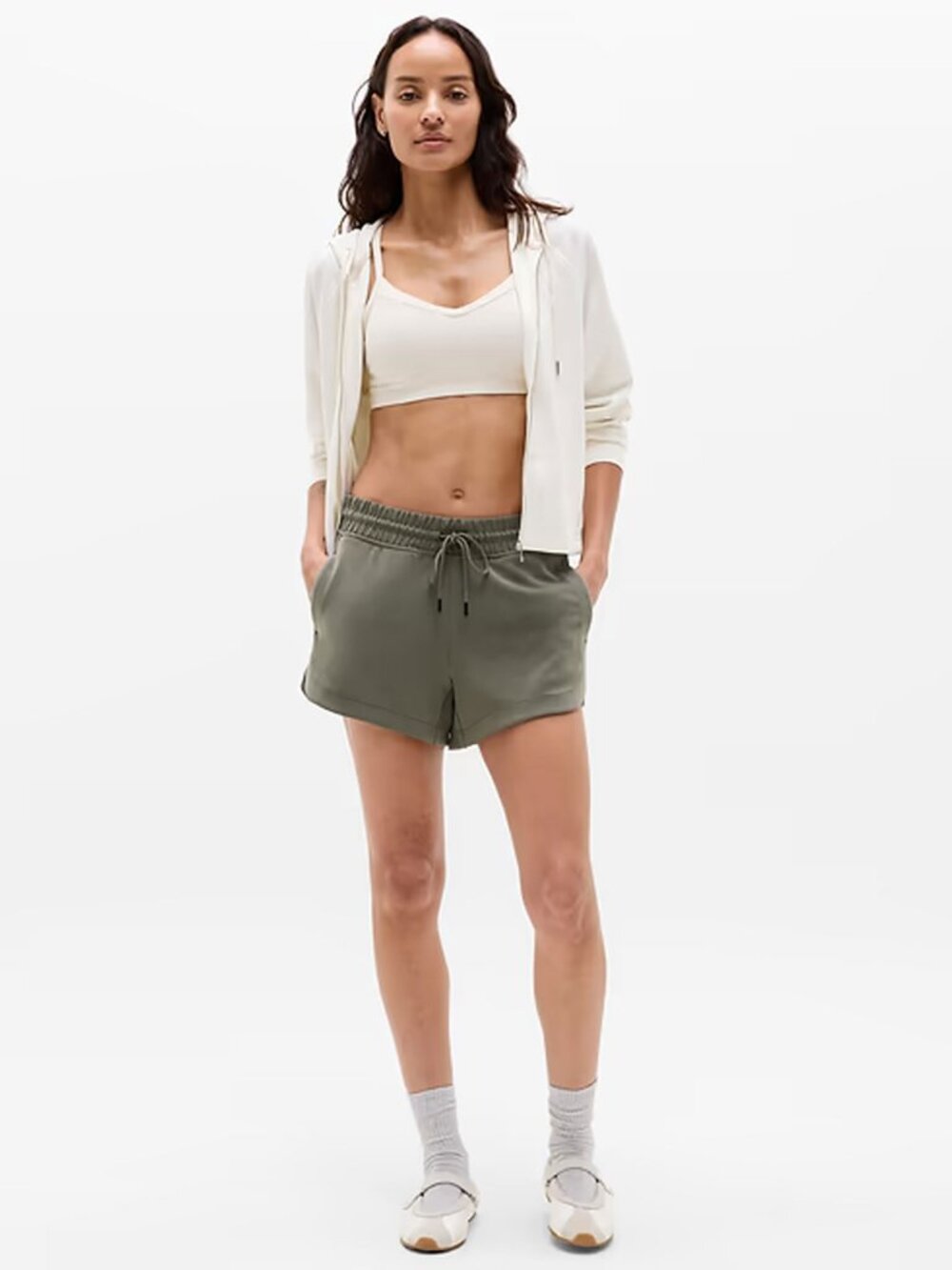 Athleta Seasoft Mid-Rise 4" Short in Jungle Green large